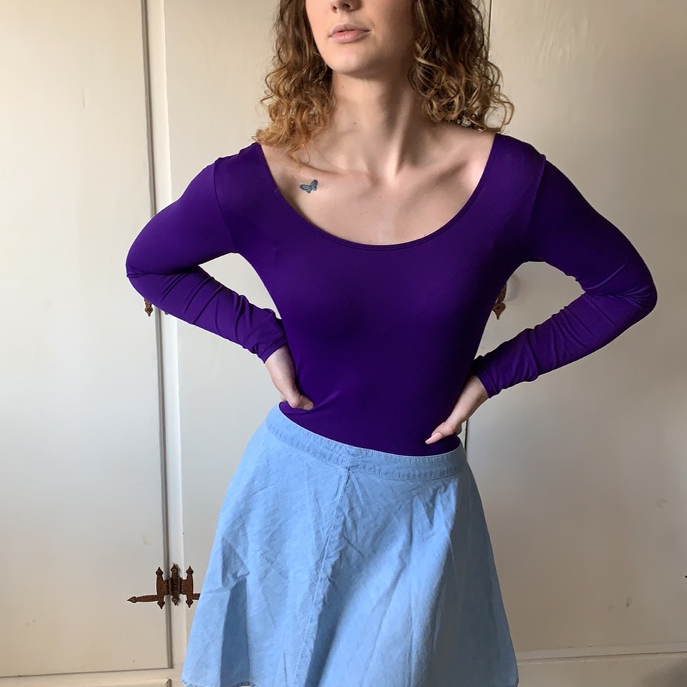 Purple leotard bodysuit